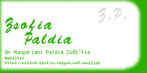 zsofia paldia business card